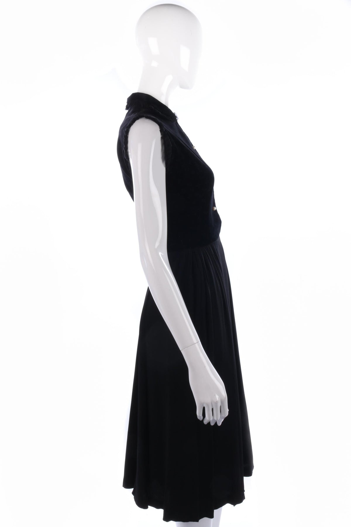 Lovely black vintage velvet and crepe dress size S - Ava & Iva