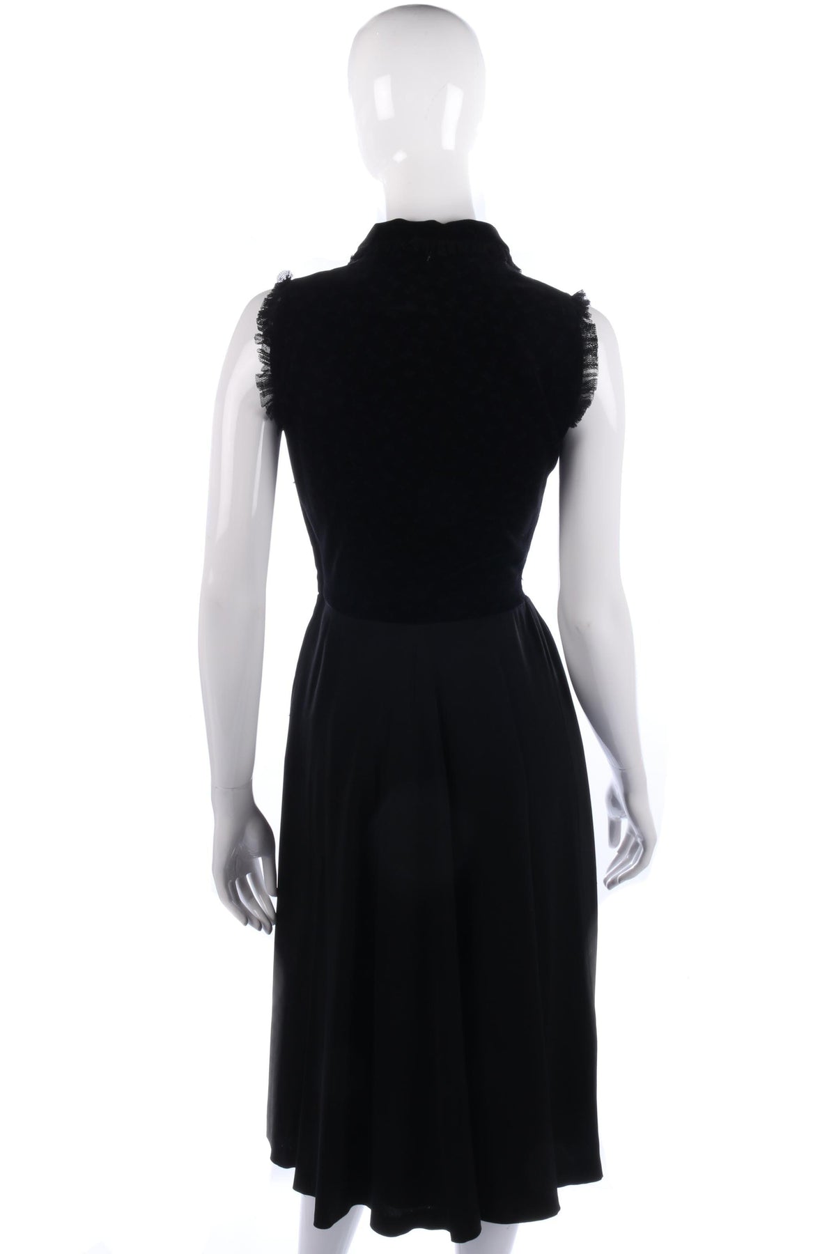 Lovely black vintage velvet and crepe dress size S - Ava & Iva