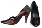 Georgina Goodman Metallic Bronze Finish Leather Shoes Size 36 - Ava & Iva