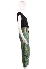 Melene Birger green floral cropped trousers  side