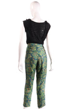Melene Birger green floral cropped trousers  back