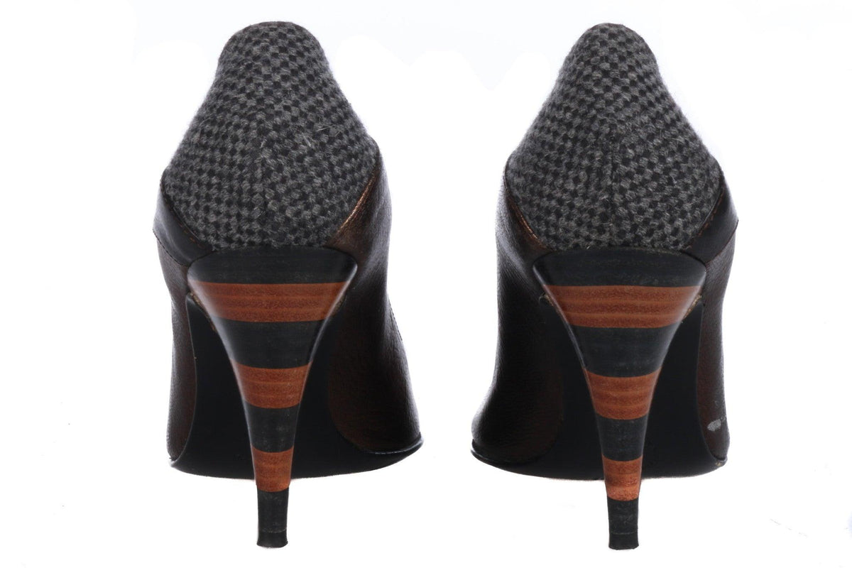 Georgina Goodman Metallic Bronze Finish Leather Shoes Size 36 - Ava & Iva