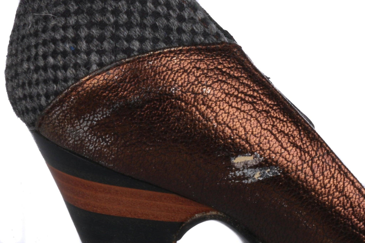 Georgina Goodman Metallic Bronze Finish Leather Shoes Size 36 - Ava & Iva