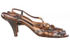 Maud Frizon Vintage Slingbacks Bronze and Silver Leather Shoes Size 37 1/2. - Ava & Iva