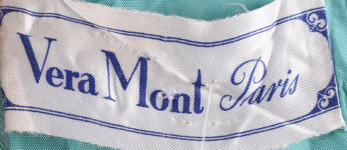 Vera Mont vintage turquoise floral summer evening gown - Ava & Iva