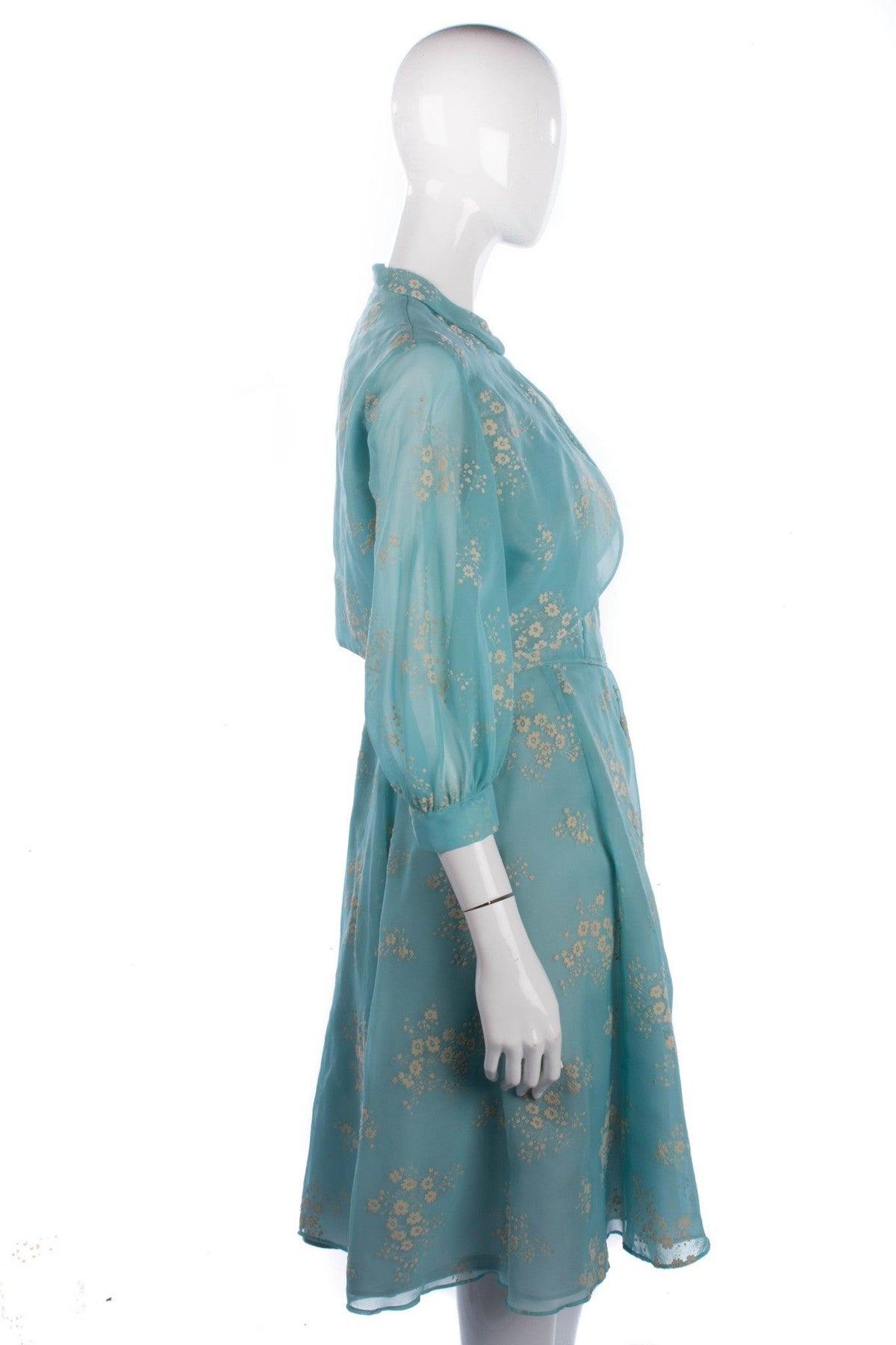 Peter Robinson Vintage Pale Blue Floral Dress and Jacket UK 12/14 - Ava & Iva