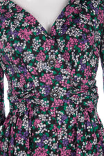 Fred Howard Vintage Dress Cotton Floral with Diamante Buttons UK Size 10/12 - Ava & Iva
