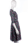 Fred Howard Vintage Dress Cotton Floral with Diamante Buttons UK Size 10/12 - Ava & Iva