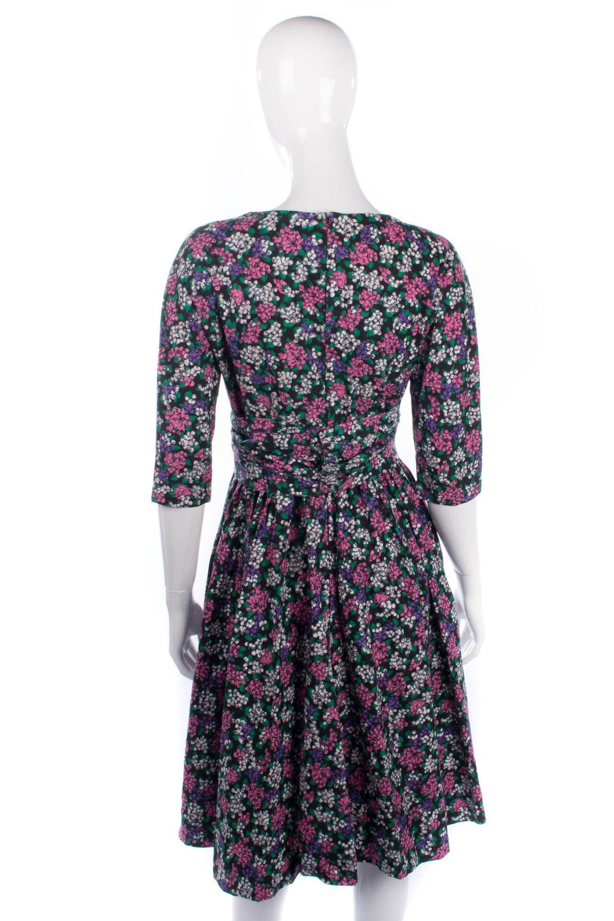 Fred Howard Vintage Dress Cotton Floral with Diamante Buttons UK Size 10/12 - Ava & Iva