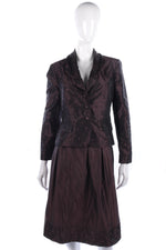 Devernois plum floral skirt suit size M/L - Ava & Iva