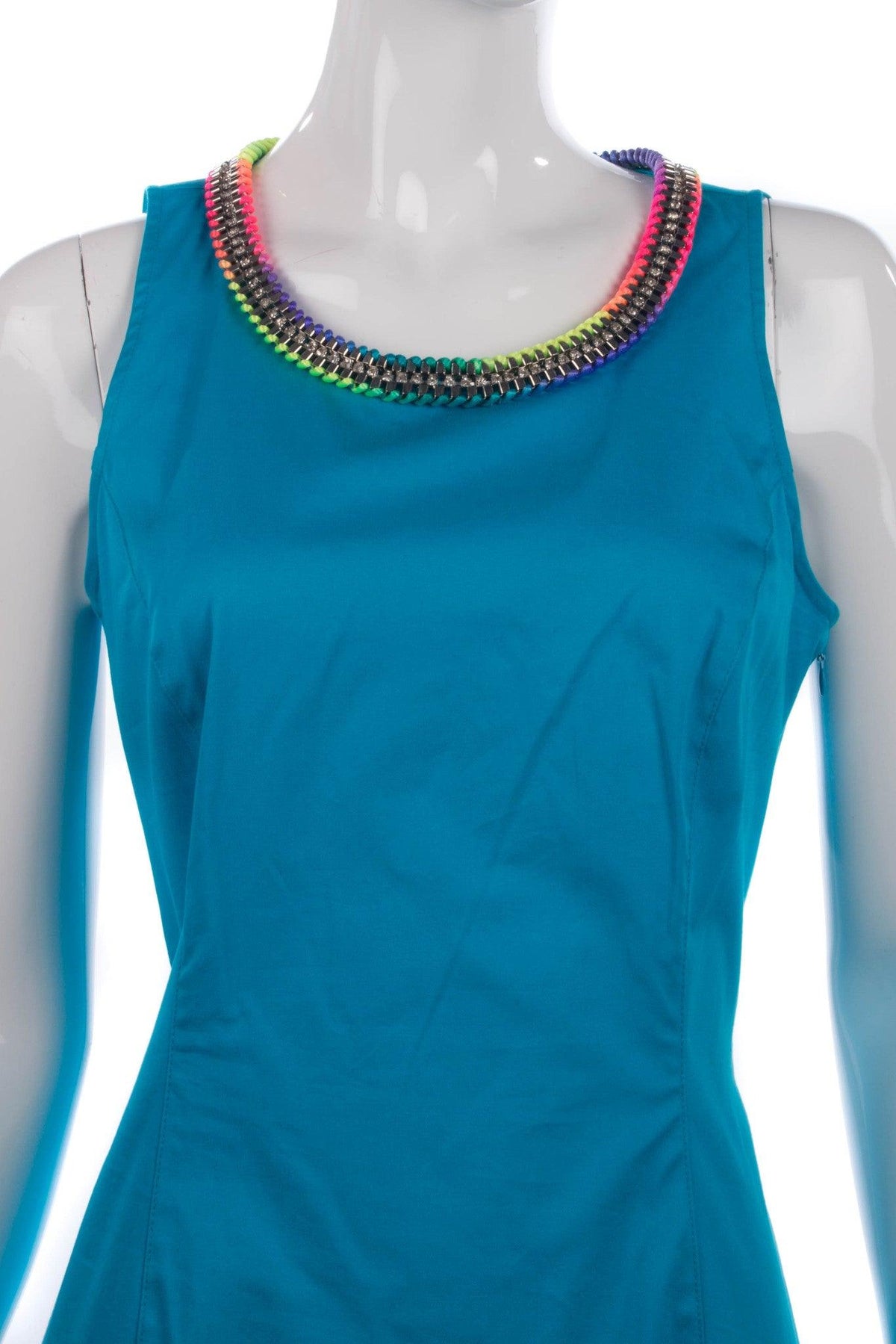 Love Moschino Dress Cotton Blue Sleeveless UK Size 10 BNWT - Ava & Iva