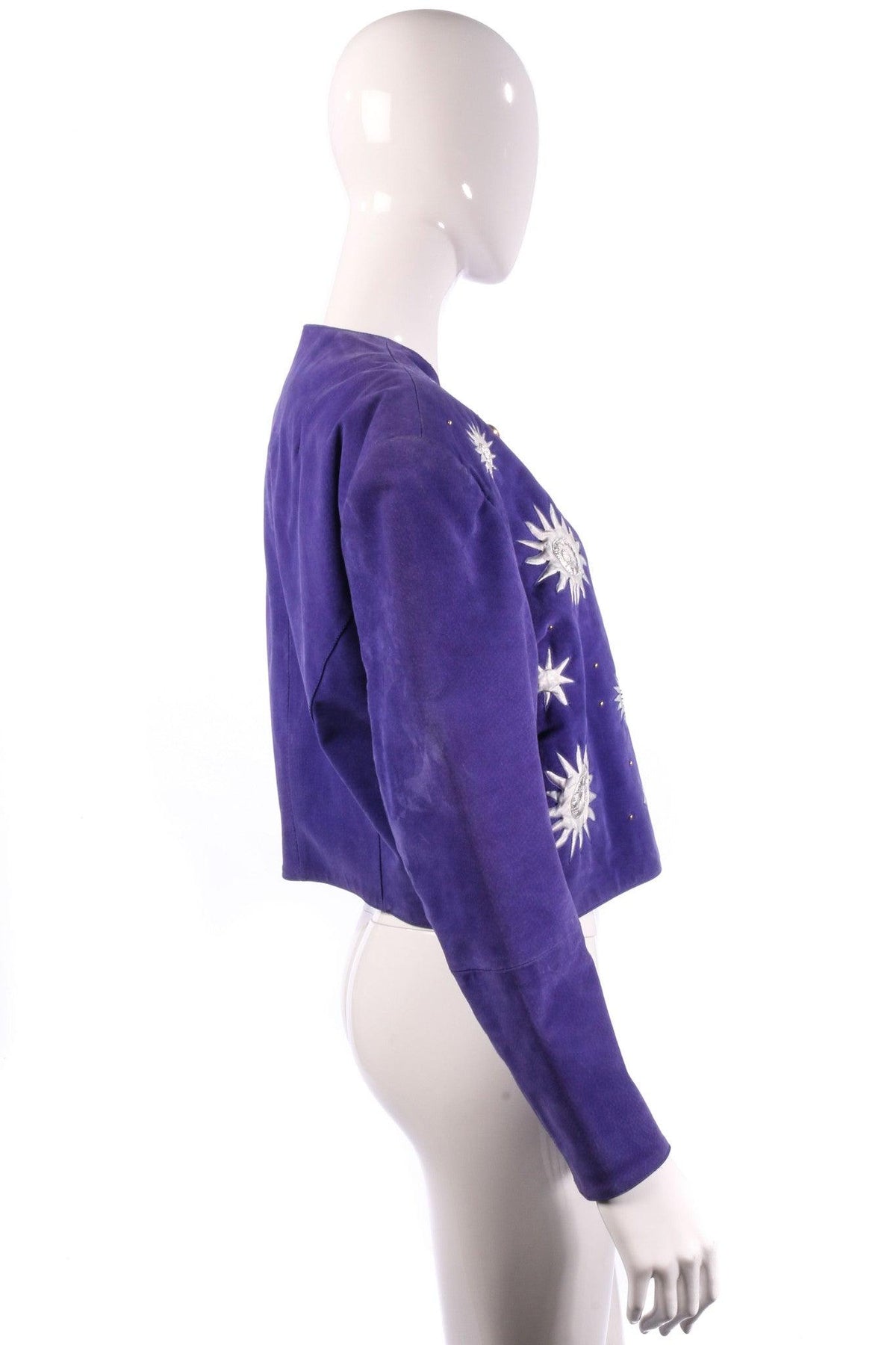 Miss Joy Authentics 1980's Jacket Suede Purple & Applique Size 14/16 - Ava & Iva
