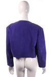 Miss Joy Authentics 1980's Jacket Suede Purple & Applique Size 14/16 - Ava & Iva