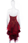 Roots Vintage Strapless Dress Red Flowers Sweetheart Neckline Size 8/10 - Ava & Iva