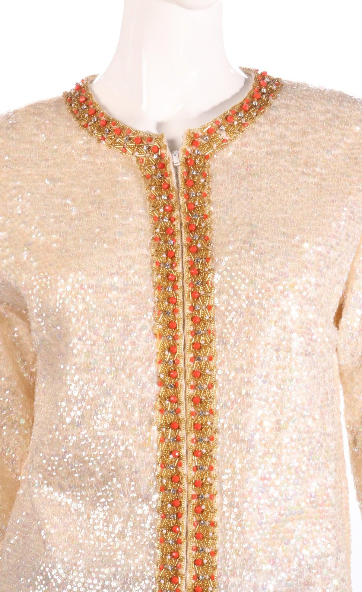 Hatais cream sequin jacket  detail