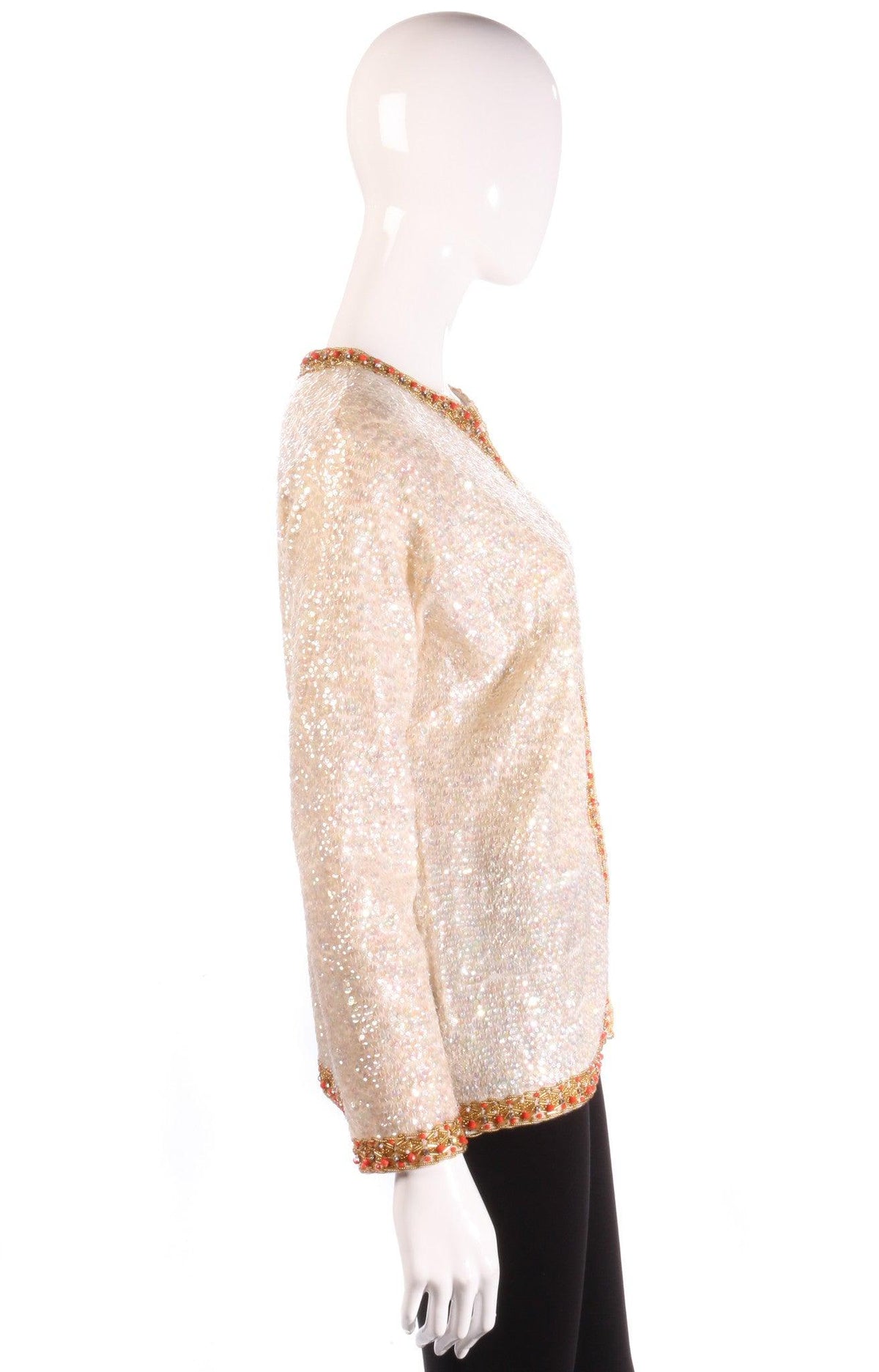 Hatais cream sequin jacket  side