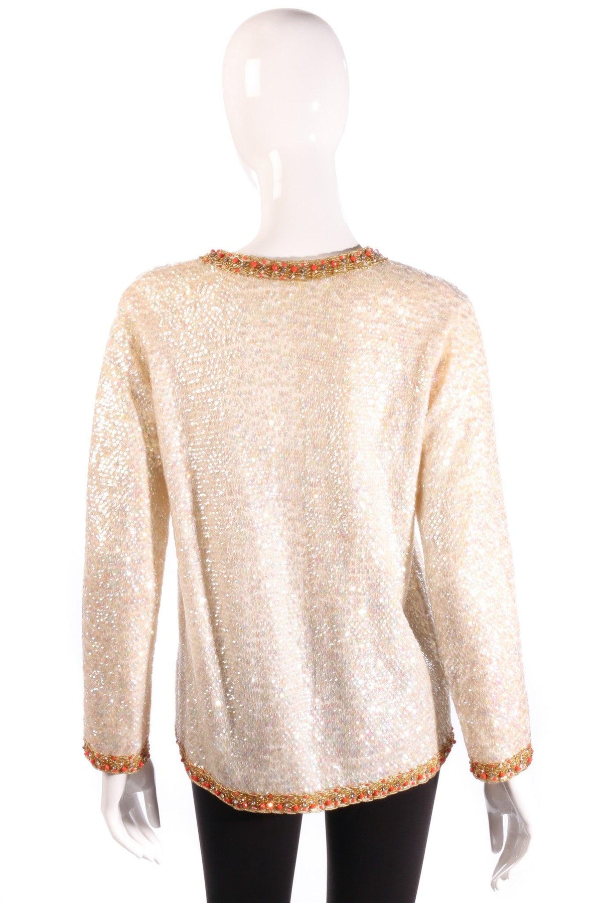 Hatais cream sequin jacket  back