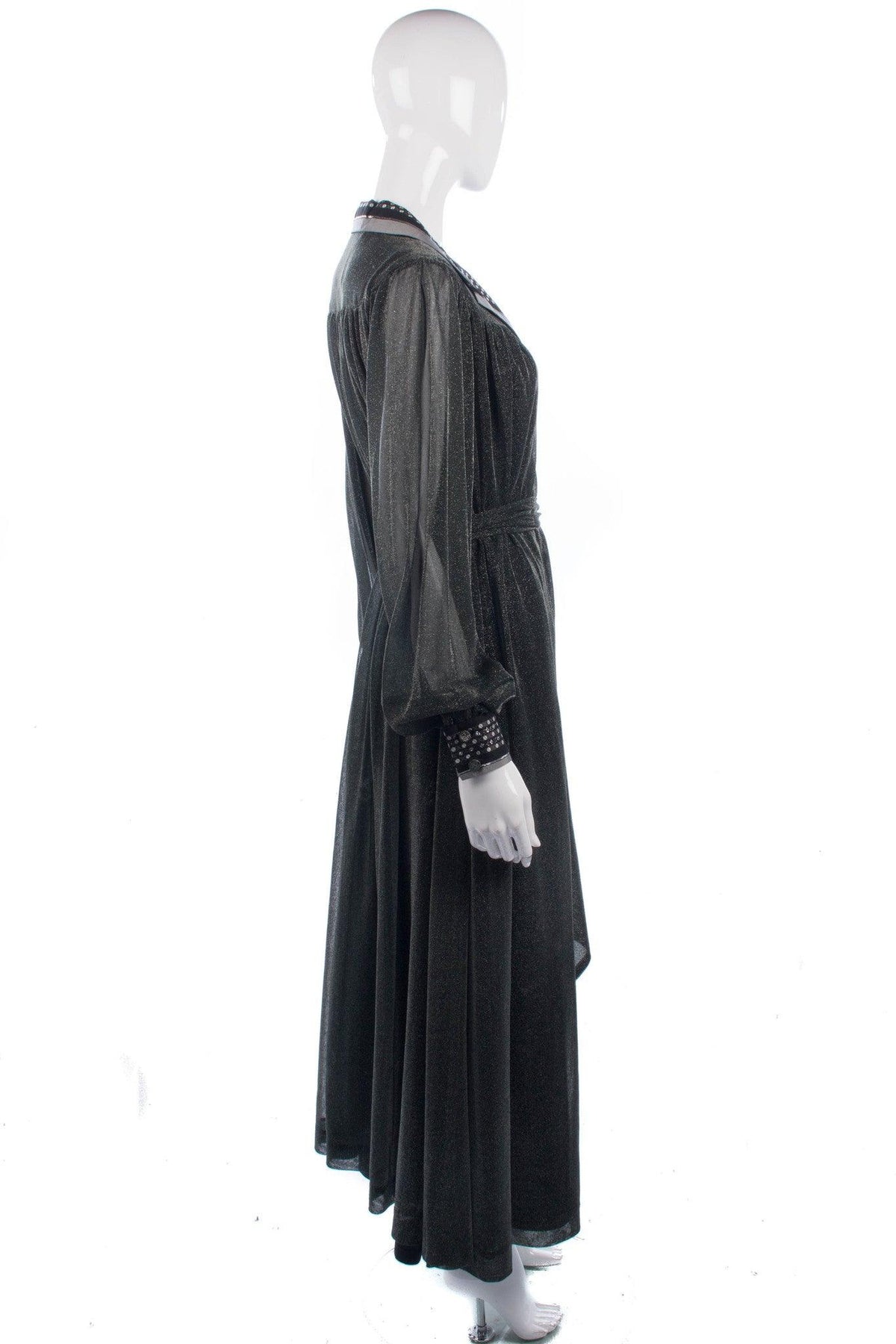 Fredrick Howard Lurex Long Dress Early 1970's Grey UK Size 10/12 - Ava & Iva