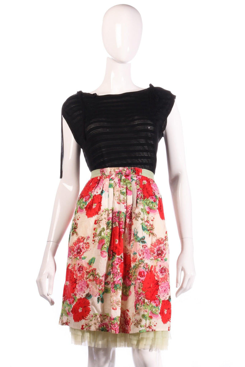 HJ Too pink floral skirt size M