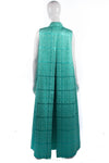 1950's Full Length Dress & Cape Metallic Green Brocade Size M - Ava & Iva