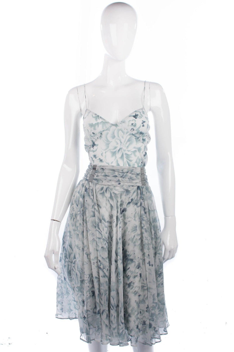 Noli silk/ cotton light blue and top, matching camisole and skirt UK Size 12 - Ava & Iva