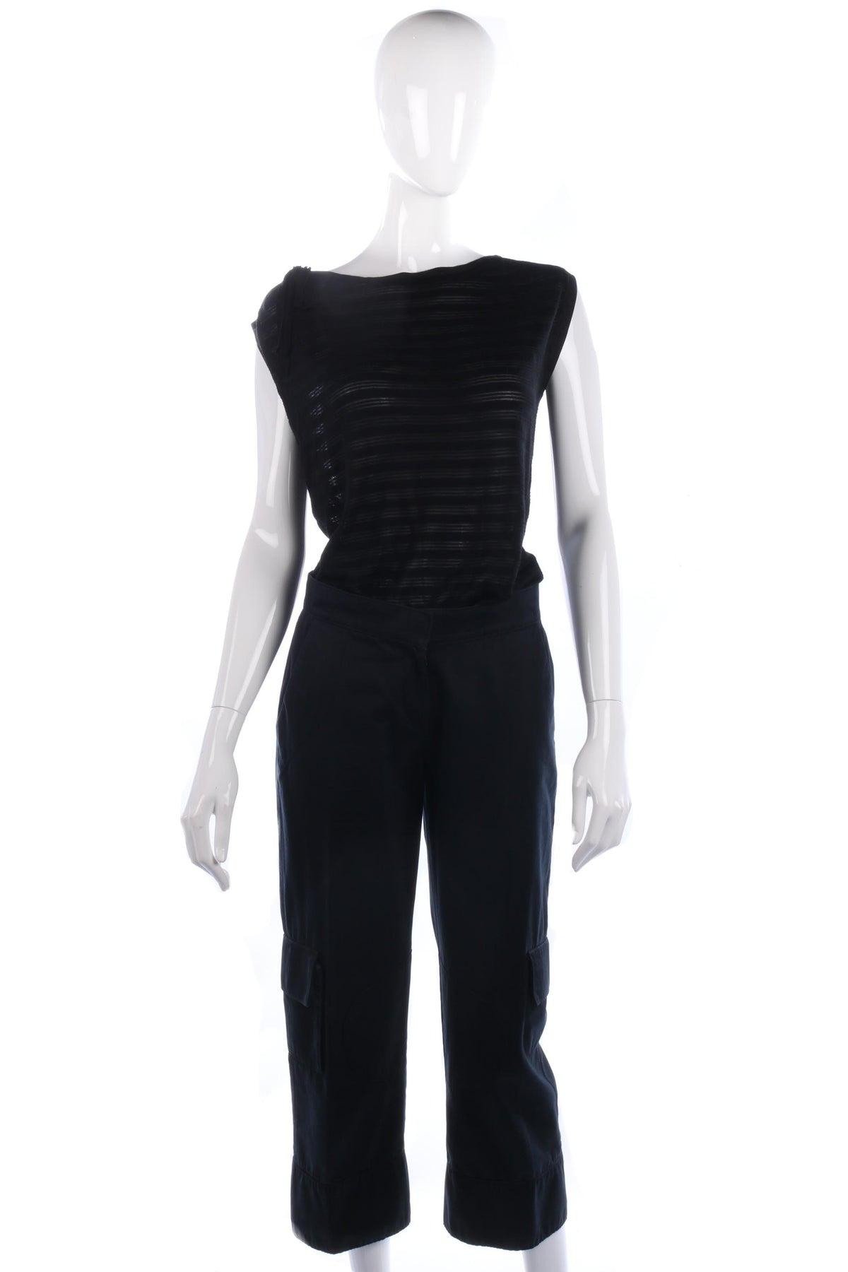 Whistles black summer cropped trousers size 10 - Ava & Iva