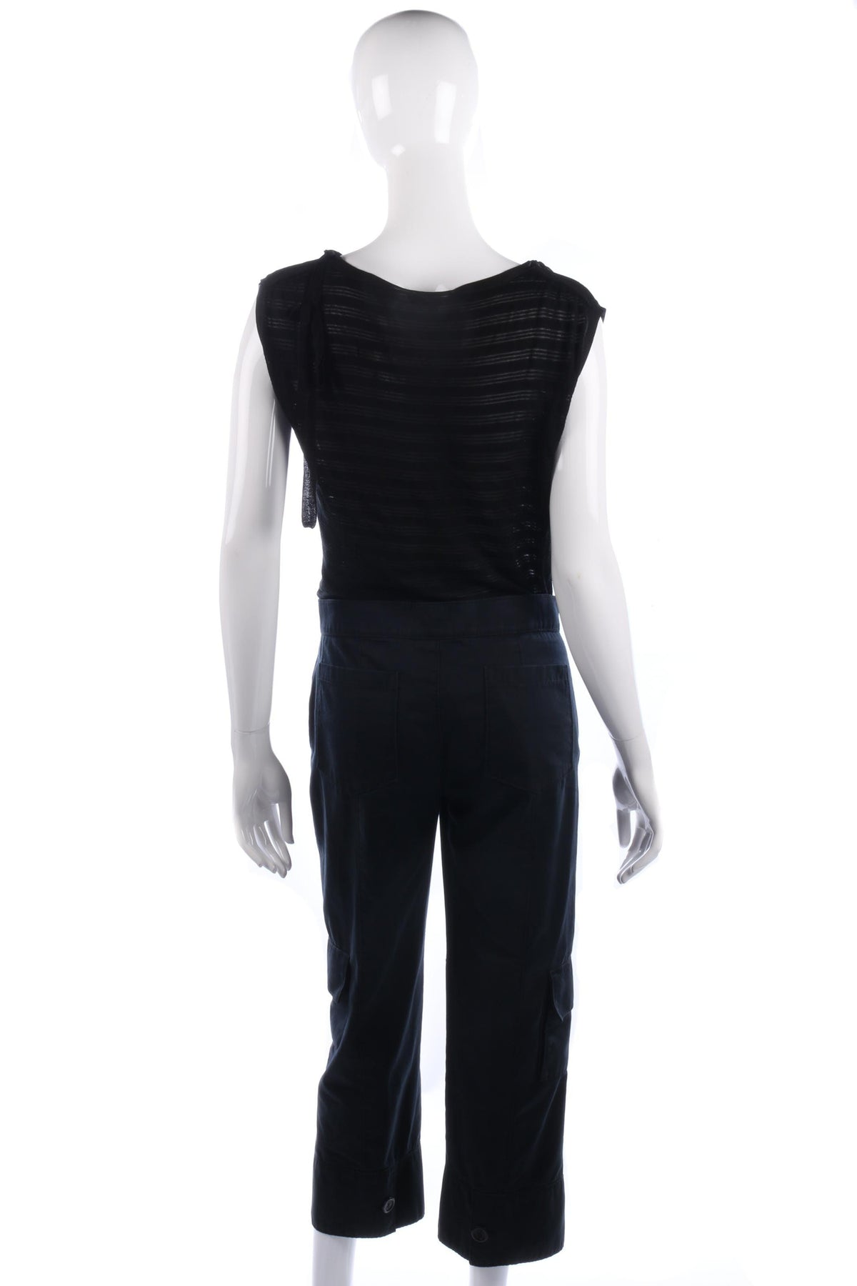 Whistles black summer cropped trousers size 10 - Ava & Iva