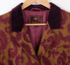 Mulberry Burgundy & Gold Jacket with Velvet Collar Size L - Ava & Iva
