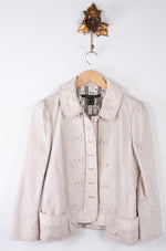 Marc Jacobs Cropped Military Style Jacket Cotton Cream UK10 US8 - Ava & Iva