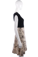 Embroidered skirt cream and black floral with embroidery size 8 - Ava & Iva