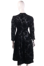Black floral coat with buttons back