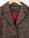 Hobbs Single Breasted Jacket Brown Herringbone Wool Mix UK size 8 - Ava & Iva