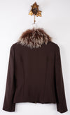 Isabelle De Pedro for Mr Cat Brown Wool Mix Jacket With Faux Fur Collar UK Size 8 - Ava & Iva