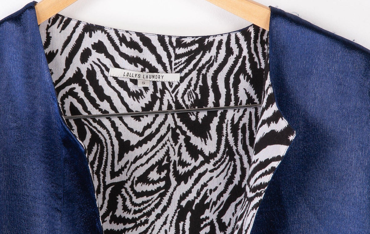 Dollys Laundry Kimono Style Jacket Dark Blue Size S - Ava & Iva