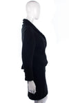 Fantasia Skirt Suit Vintage Wool Black Fully Lined UK Size 12 - Ava & Iva
