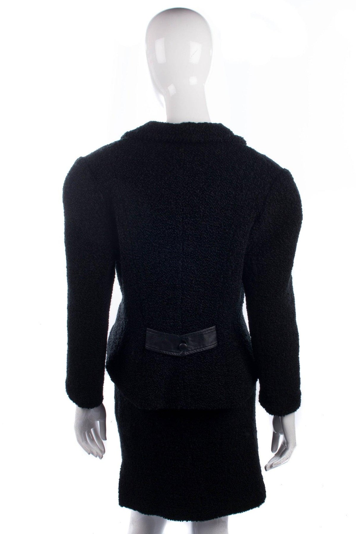 Fantasia Skirt Suit Vintage Wool Black Fully Lined UK Size 12 - Ava & Iva