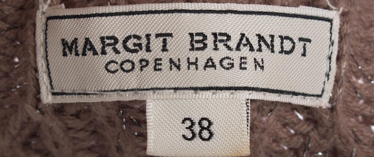 Margit Brandt Cardigan with Glitter Detail Taupe Size 38 (UK10) - Ava & Iva