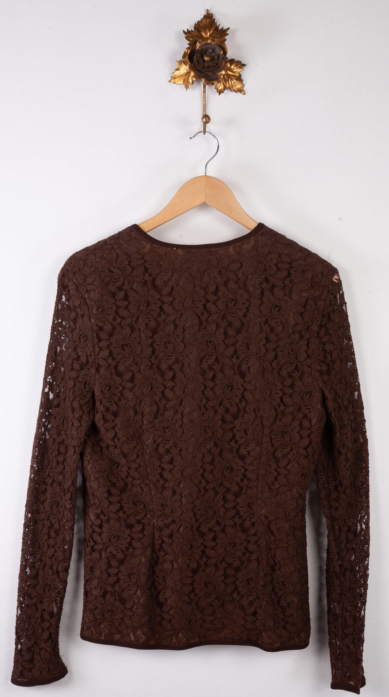 Casali London Brown Lace Overly Casual Jacket/Cardigan (14/16) - Ava & Iva