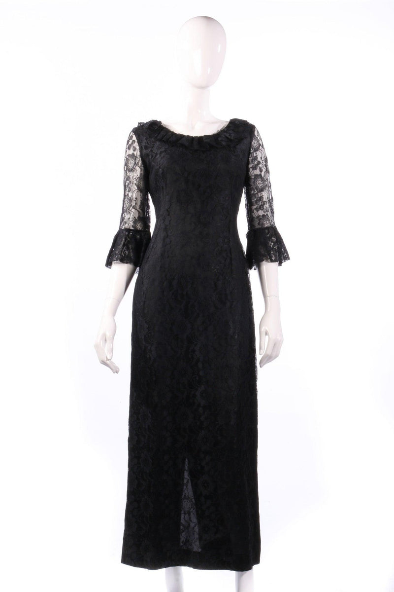 Dorothy Leigh Vintage Evening Dress Black Lace Size 10 - Ava & Iva