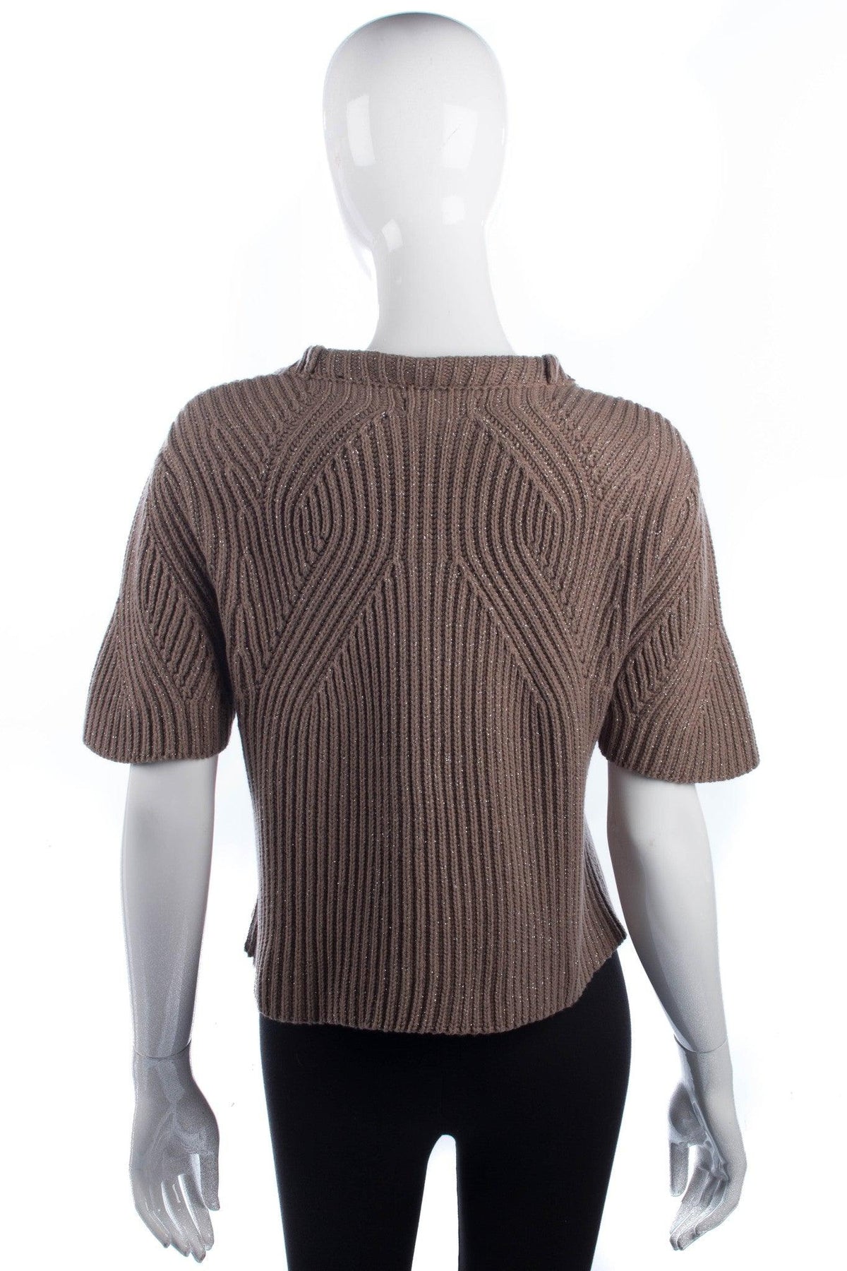 Margit Brandt Cardigan with Glitter Detail Taupe Size 38 (UK10) - Ava & Iva