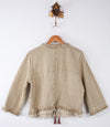 10 Feet Fringed Jacket Khaki 100% cotton  Size (M/L) - Ava & Iva