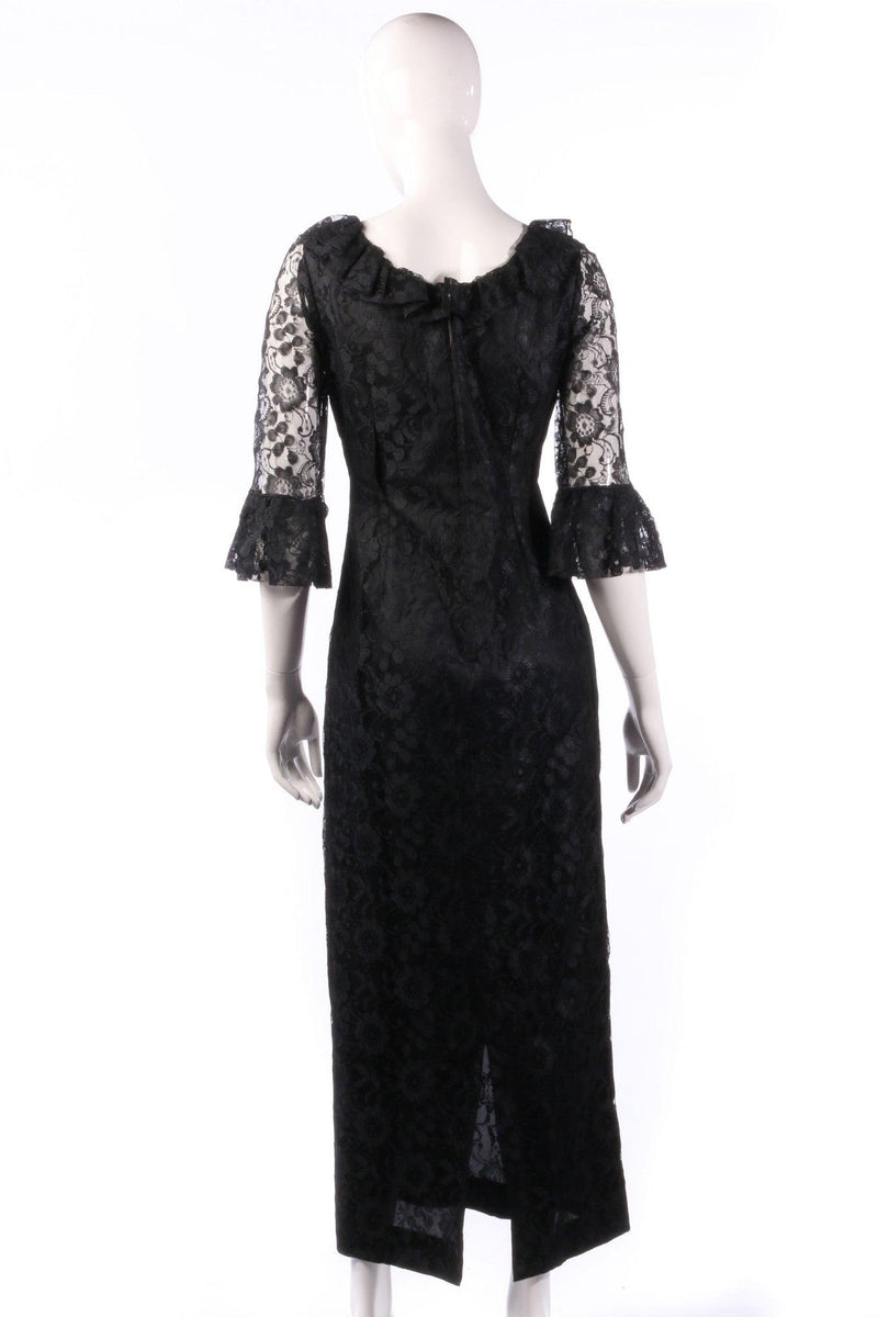Dorothy Leigh Vintage Evening Dress Black Lace Size 10 - Ava & Iva