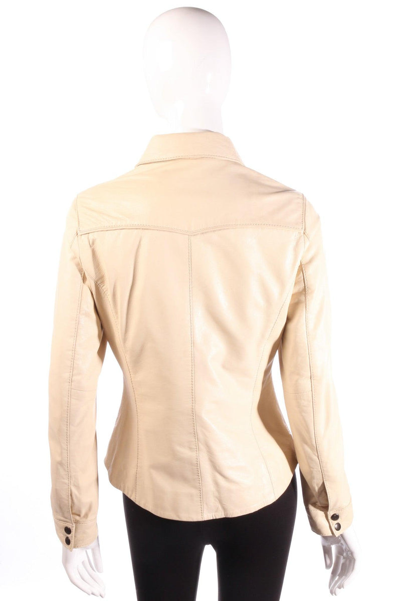 Woodland Leather soft cream jacket size 10  back