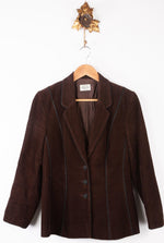 Caroline Charles Corduroy Jacket Brown with Black Piping Size UK 12 - Ava & Iva