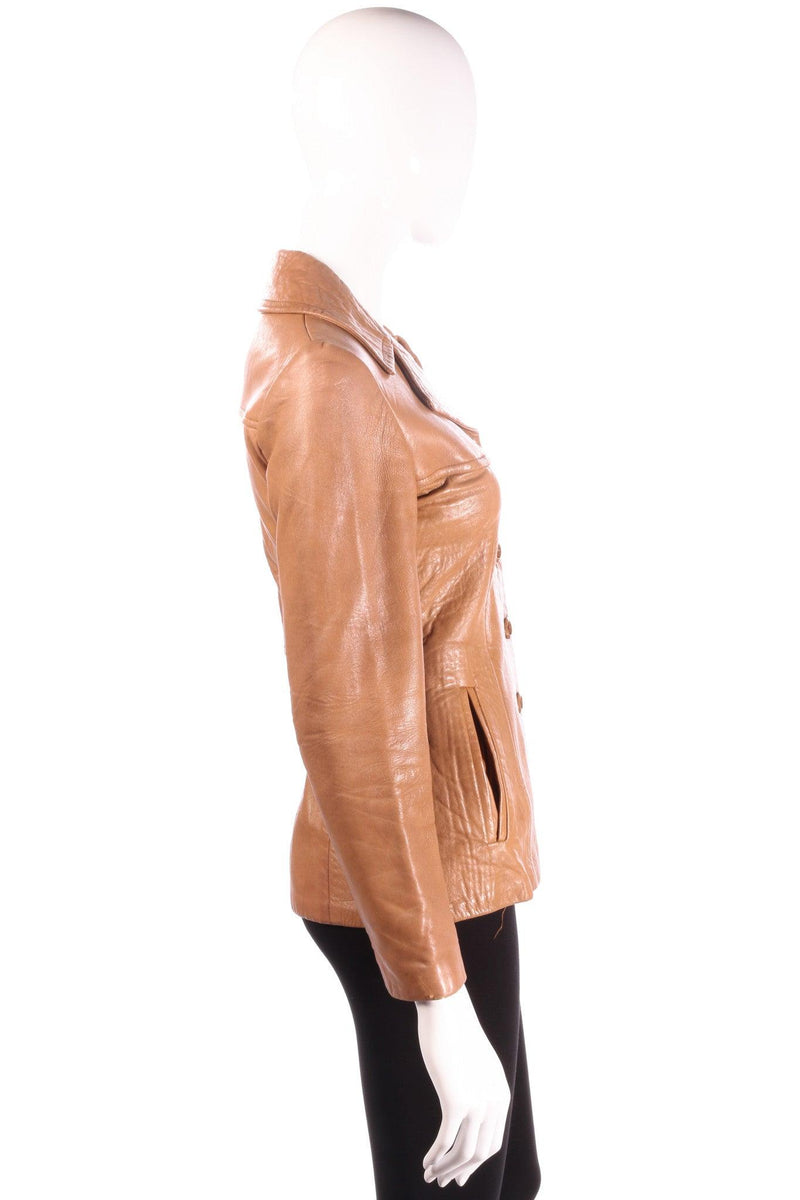 Brown leather jacket  side