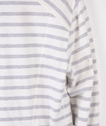 Marc Cain Sports Cotton Blazer Cardigan with Pockets White and Grey Stripes UK10 - Ava & Iva