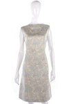 Beautiful 1960's gold and blue embroidered shift dress size M - Ava & Iva