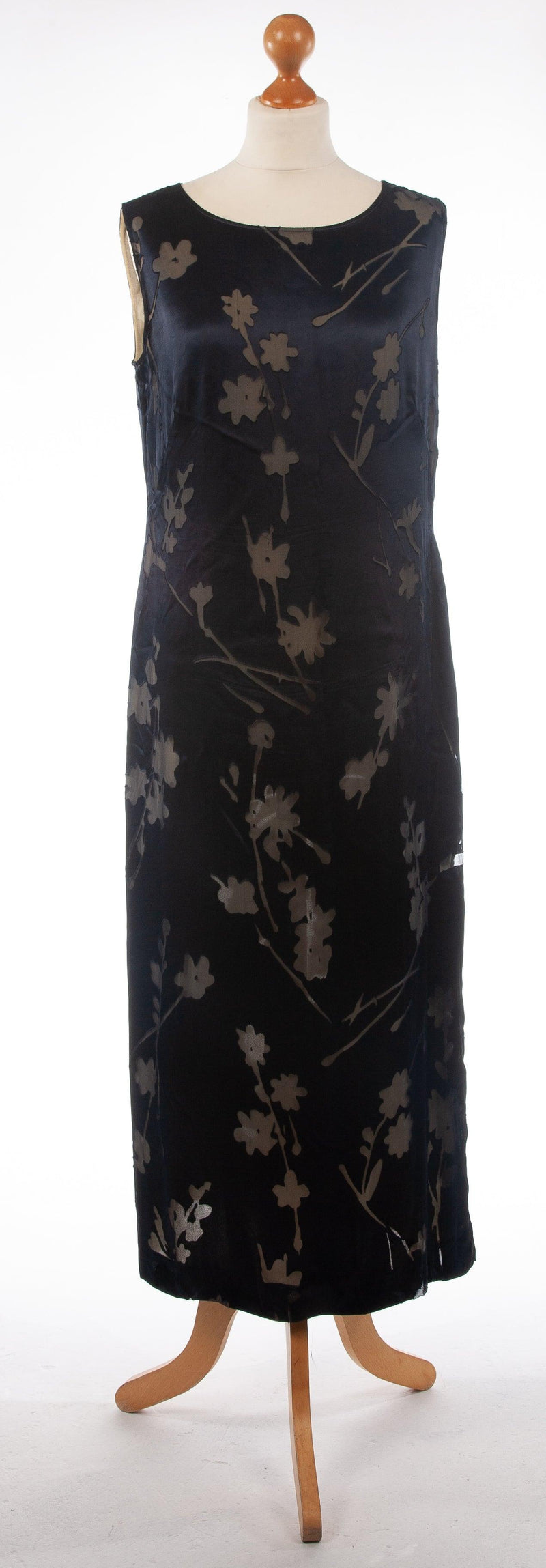 My Time Sleeveless Overlay Dress Dark Blue with Floral Design UK 14 - Ava & Iva