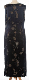 My Time Sleeveless Overlay Dress Dark Blue with Floral Design UK 14 - Ava & Iva