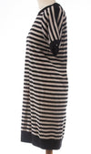 DKNY Black and Cream Striped Cotton Dress Size S (UK 8) - Ava & Iva